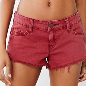 BDG Red Denim Shorts